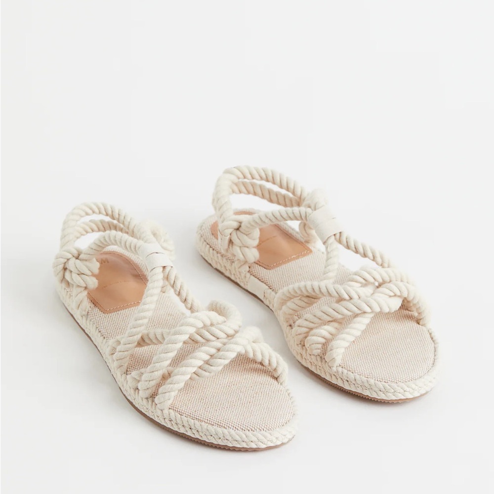 Women's Cream Rope Sandals